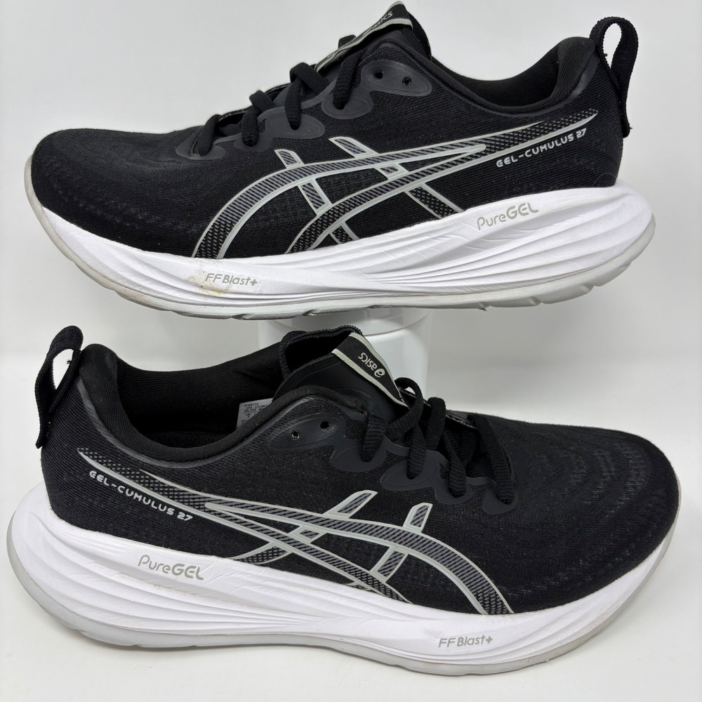 ASICS Gel-Cumulus 27 Women's Size 9 Black White Running Shoes (1012B772) - Picture 2 of 8